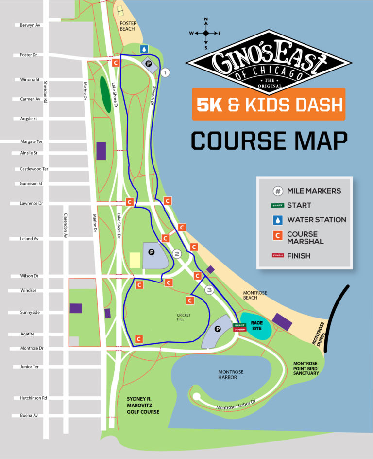 Gino's East 5K Course Map